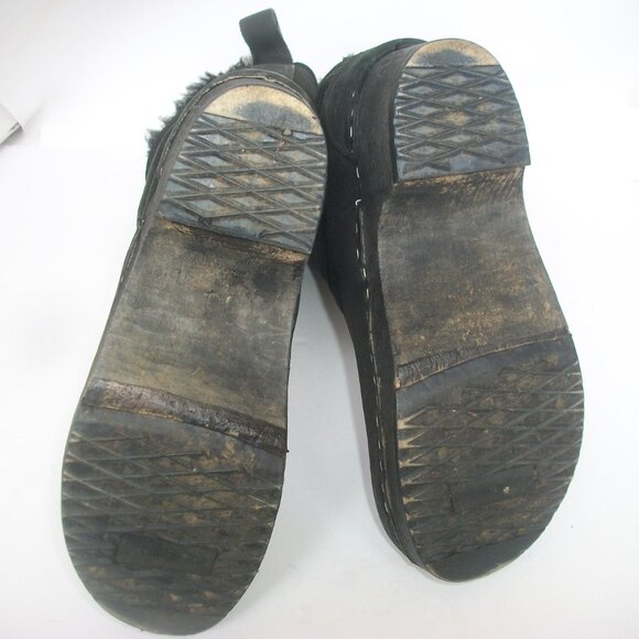 Ugglebo Sweden Handmade Nubuck& Suede Shearling-Lined Clog Boots - Picture 10 of 12